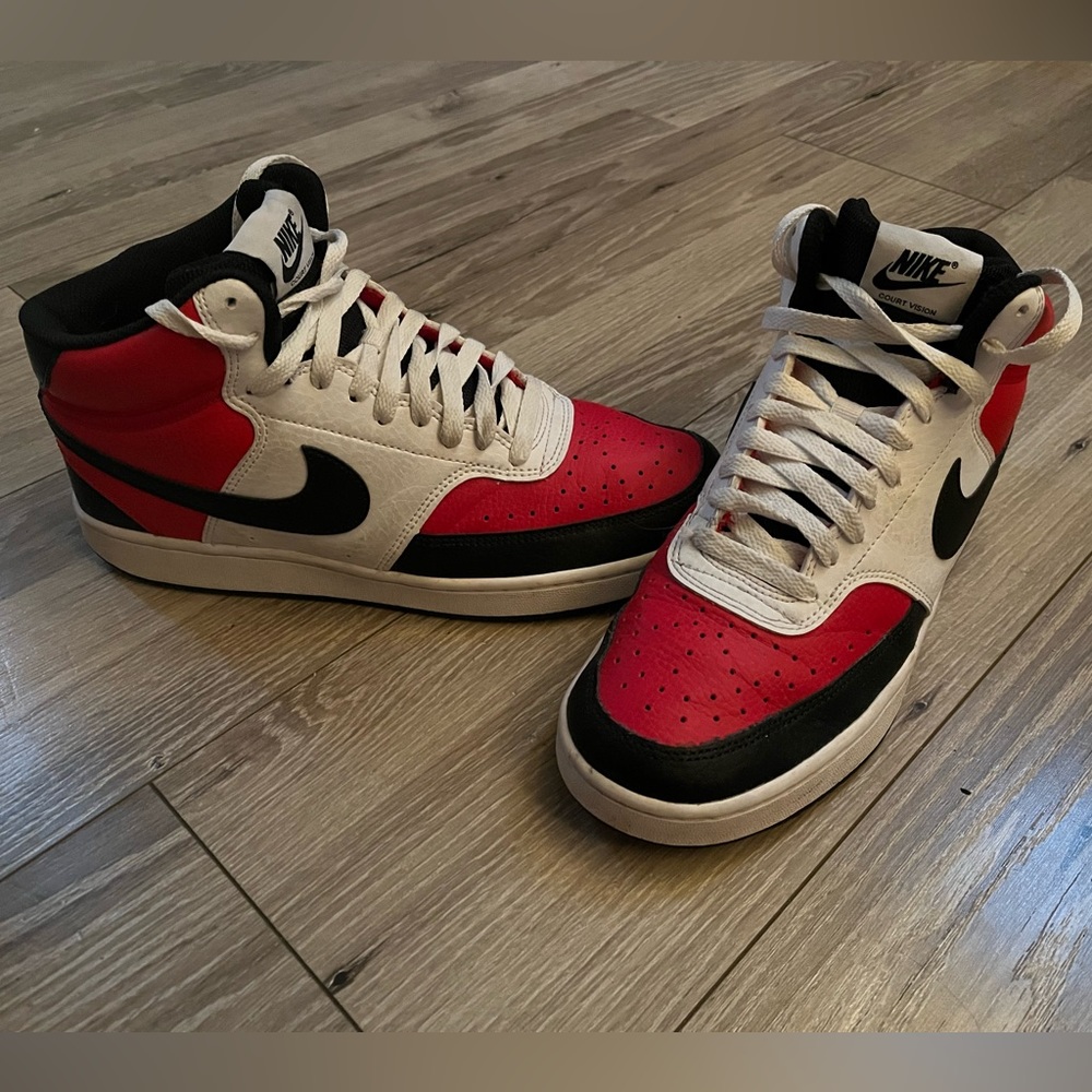 Nike Men's Court Vision Mid University Red/Black-White (DM1186 600)